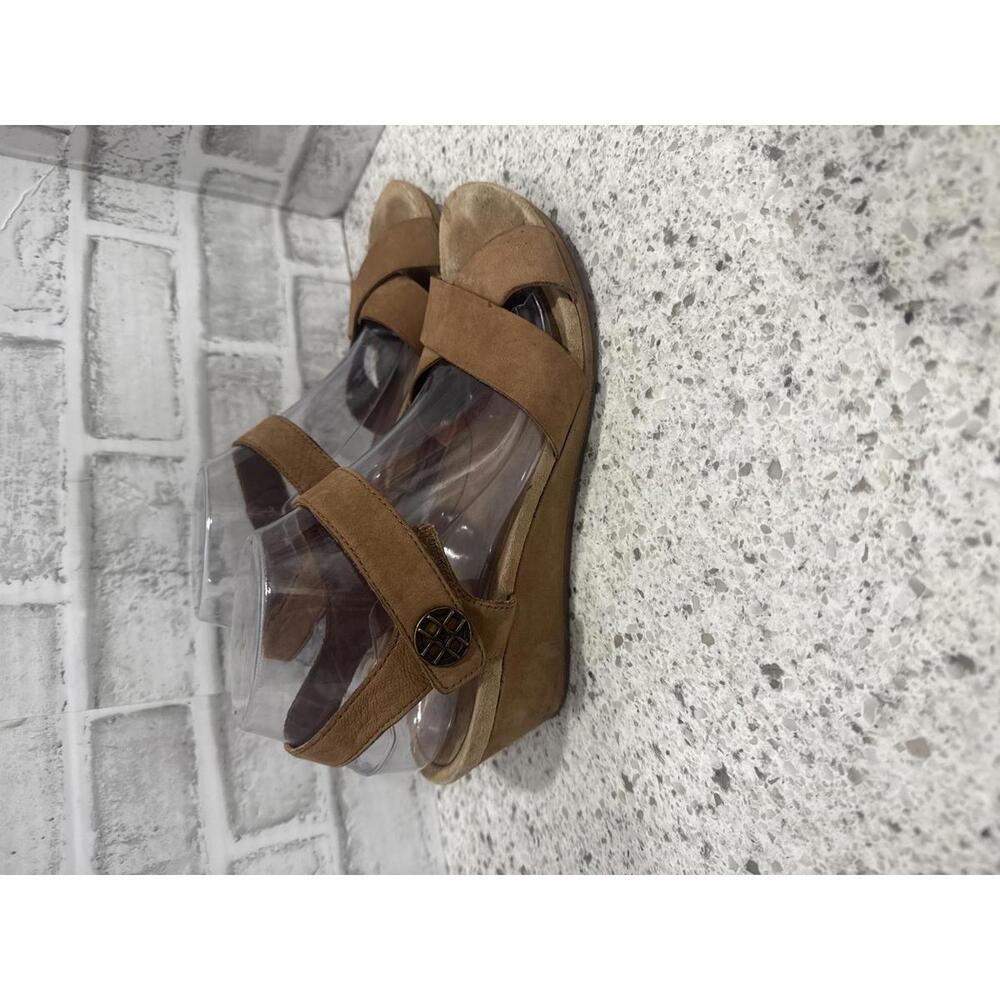 Ugg Tan Suede Wedge Sandals with Ankle Strap